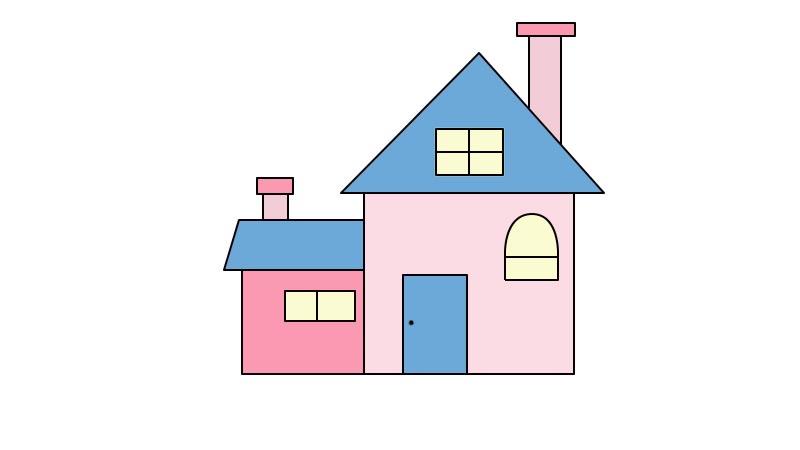 立体房子简笔画简单图片