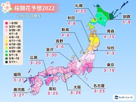 2022年日本赏樱人气场所排行榜