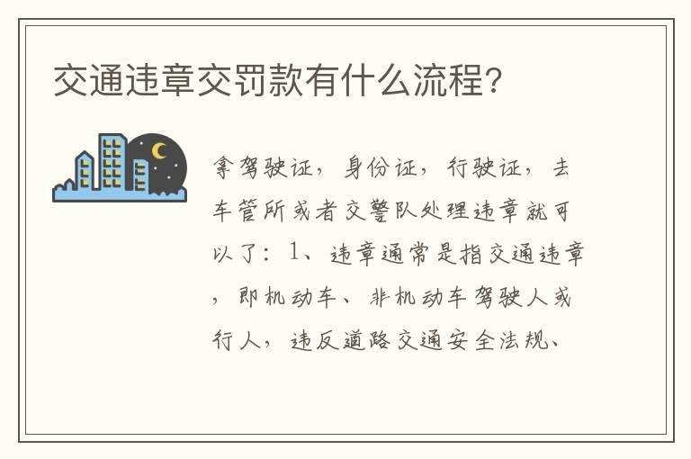 交通违章交罚款有什么流程?