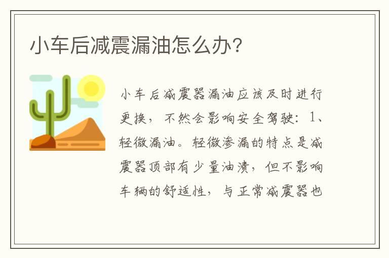 小车后减震漏油怎么办?