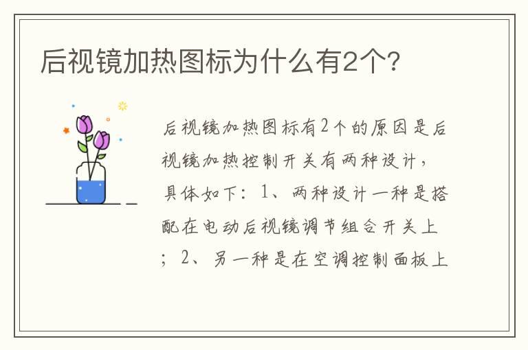 后视镜加热图标为什么有2个?