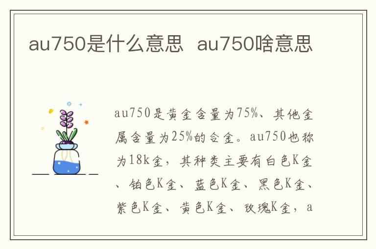 au750是什么意思  au750啥意思