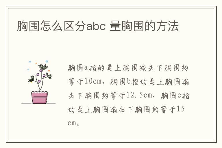 胸围怎么区分abc 量胸围的方法