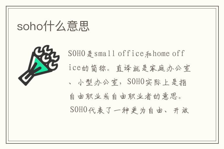 soho什么意思