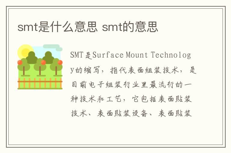 smt是什么意思 smt的意思