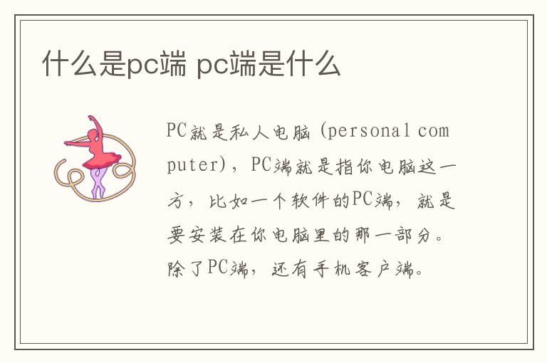 什么是pc端 pc端是什么