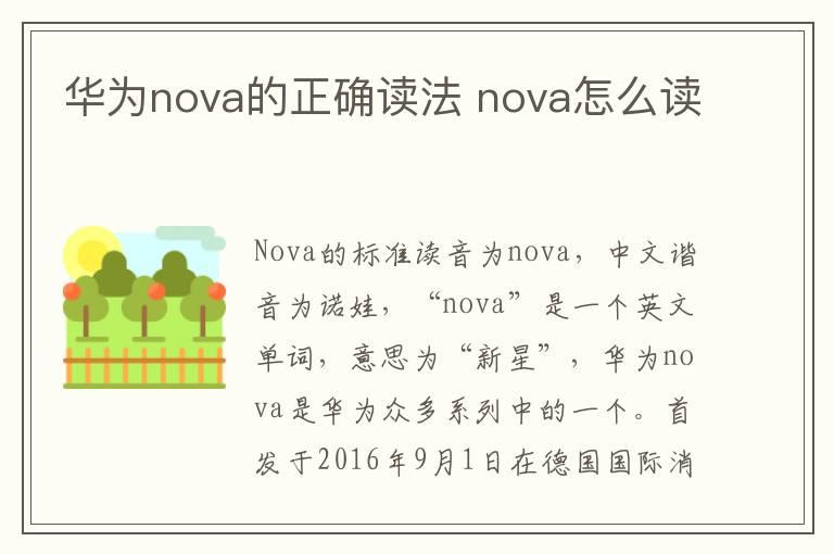 华为nova的正确读法 nova怎么读