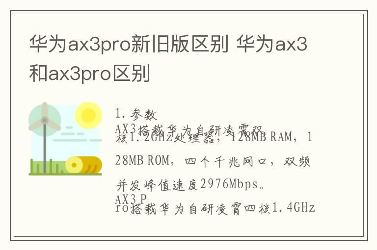 华为ax3pro新旧版区别 华为ax3和ax3pro区别